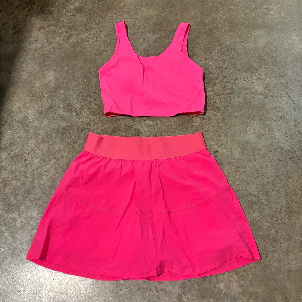 Hot Pink Active Skirt Set
